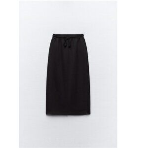 ZARA CLEAN INTERLOCK PLUSH MIDI SKIRT Size M NEW WITH TAG!